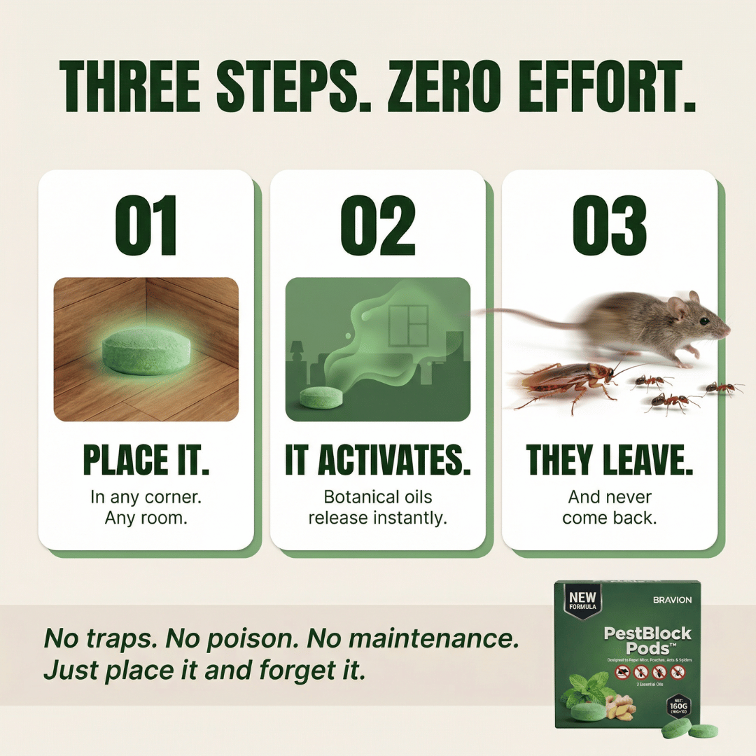 how to use PestBlock Pods three simple steps place activate pests leave naturally