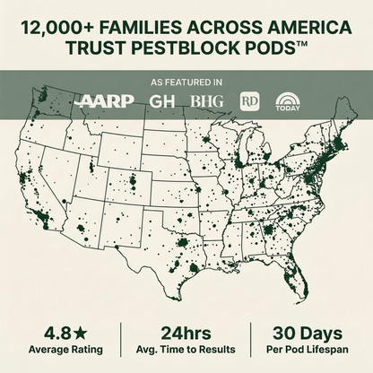 PestBlock Pods trusted by thousands of American homeowners natural pest repellent USA